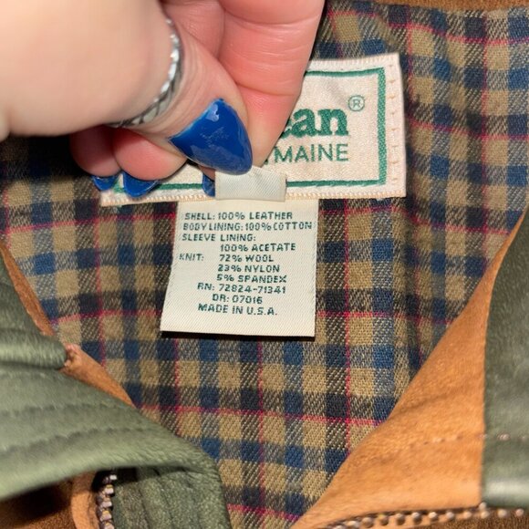 Rare Vintage L.L. Bean Suede Leather Bomber Jacket - Picture 4 of 10